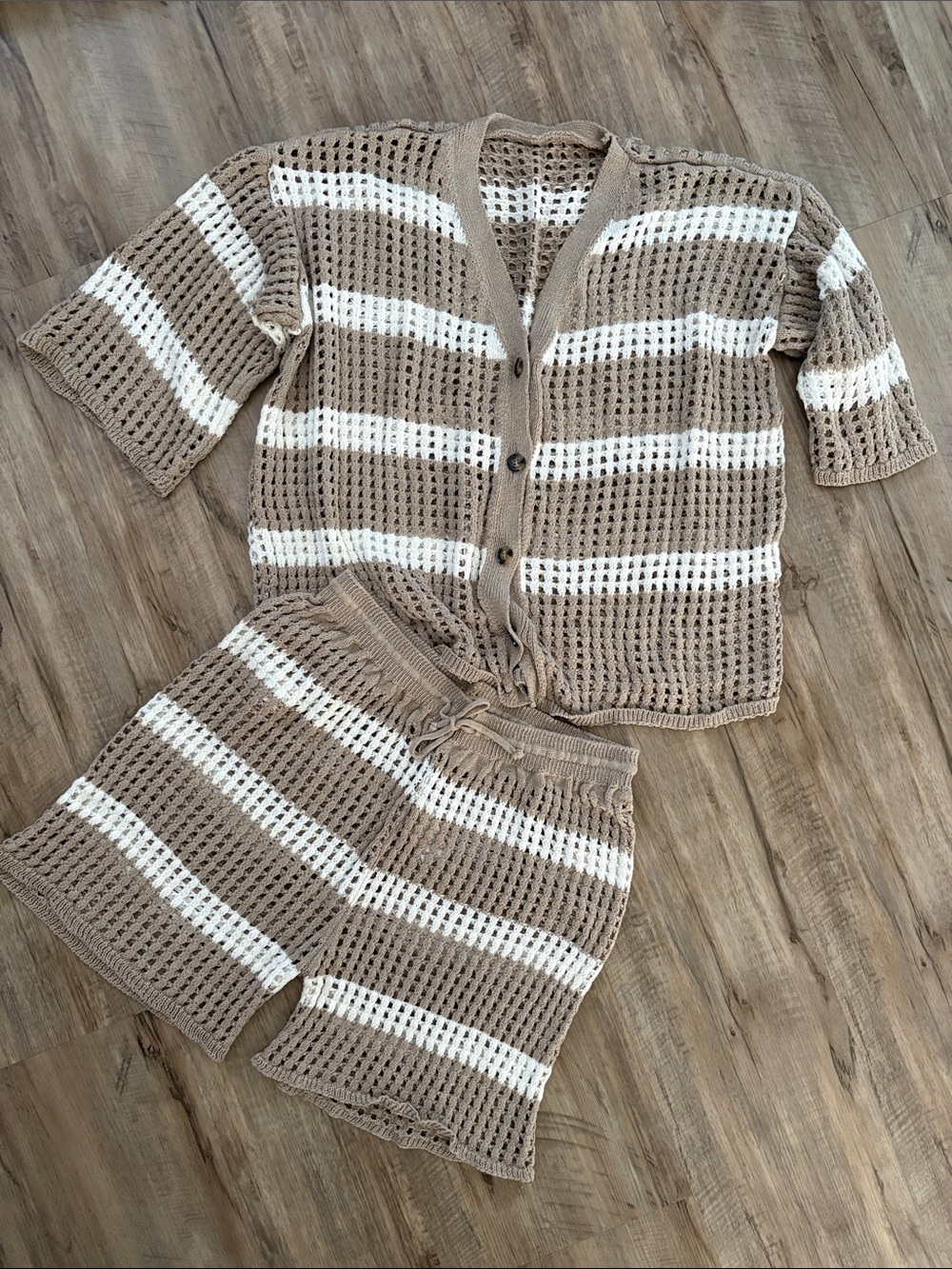 Knit 2 piece bathing suit cover-up